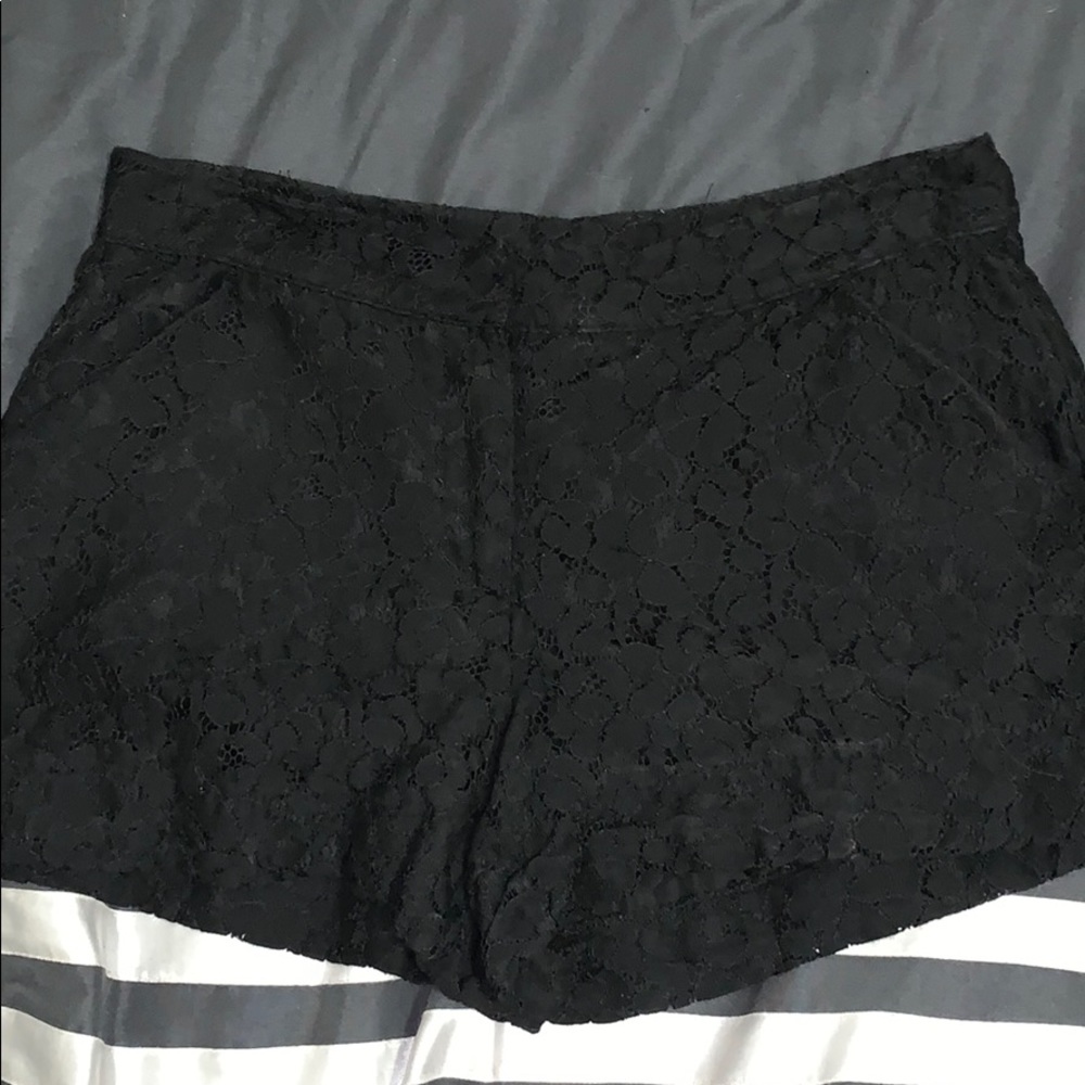 Black lace shorts
